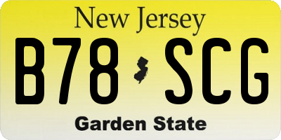 NJ license plate B78SCG