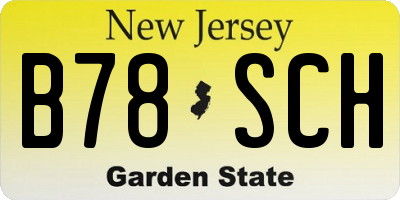 NJ license plate B78SCH