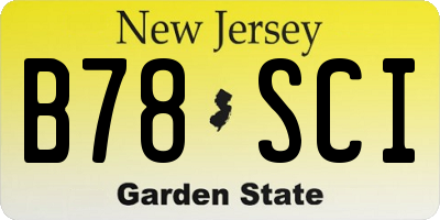 NJ license plate B78SCI