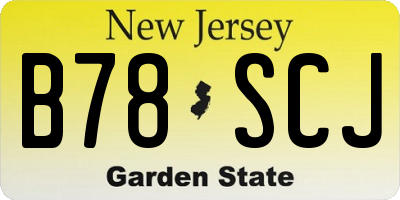 NJ license plate B78SCJ