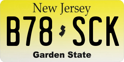 NJ license plate B78SCK