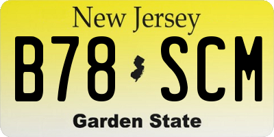 NJ license plate B78SCM