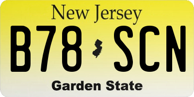 NJ license plate B78SCN