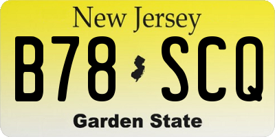 NJ license plate B78SCQ