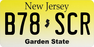 NJ license plate B78SCR