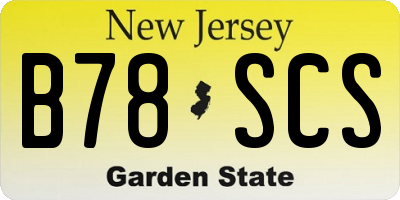 NJ license plate B78SCS