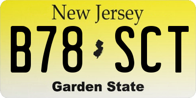 NJ license plate B78SCT
