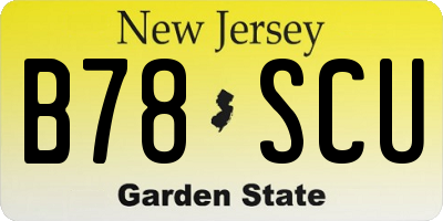NJ license plate B78SCU