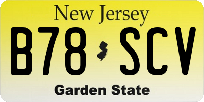 NJ license plate B78SCV