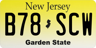 NJ license plate B78SCW