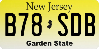 NJ license plate B78SDB
