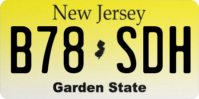 NJ license plate B78SDH