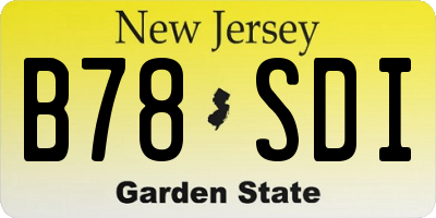 NJ license plate B78SDI