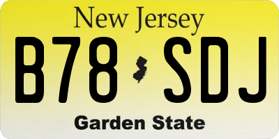 NJ license plate B78SDJ