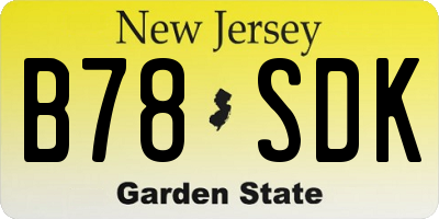 NJ license plate B78SDK