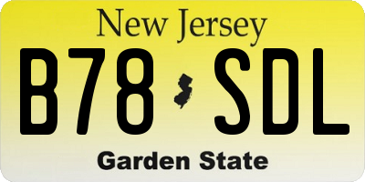 NJ license plate B78SDL