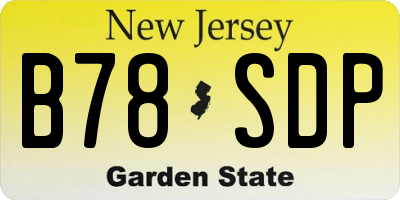 NJ license plate B78SDP