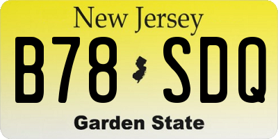 NJ license plate B78SDQ