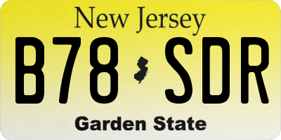 NJ license plate B78SDR