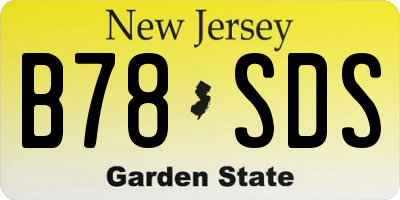 NJ license plate B78SDS
