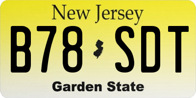 NJ license plate B78SDT