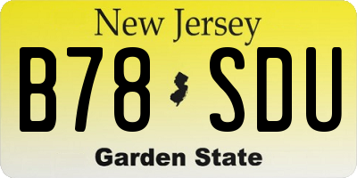 NJ license plate B78SDU