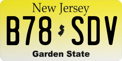 NJ license plate B78SDV