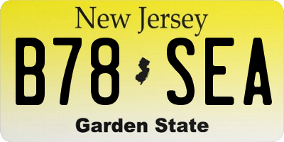 NJ license plate B78SEA