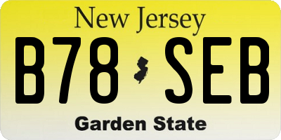 NJ license plate B78SEB