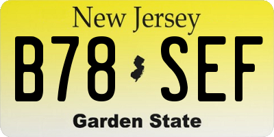 NJ license plate B78SEF