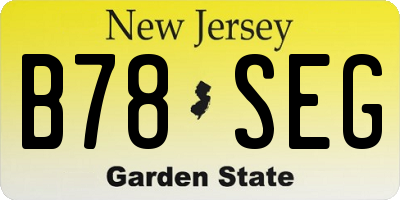 NJ license plate B78SEG