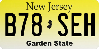 NJ license plate B78SEH