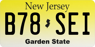 NJ license plate B78SEI