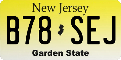NJ license plate B78SEJ