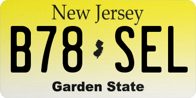NJ license plate B78SEL