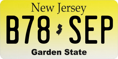 NJ license plate B78SEP