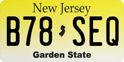 NJ license plate B78SEQ