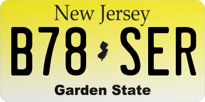 NJ license plate B78SER