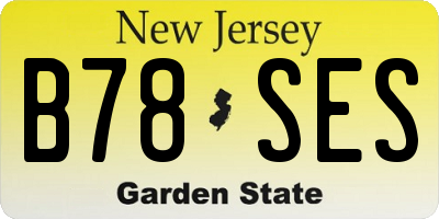 NJ license plate B78SES