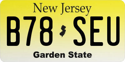 NJ license plate B78SEU