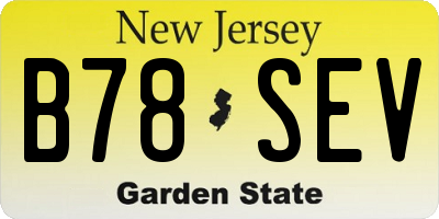 NJ license plate B78SEV