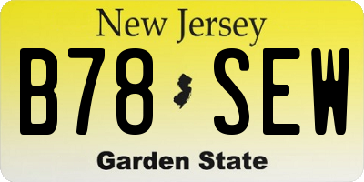 NJ license plate B78SEW