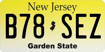 NJ license plate B78SEZ