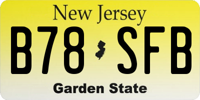 NJ license plate B78SFB