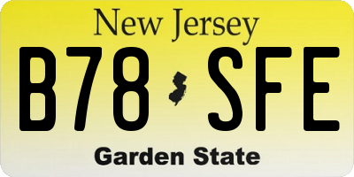 NJ license plate B78SFE