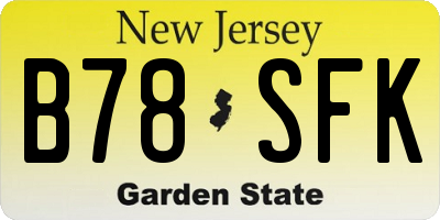 NJ license plate B78SFK