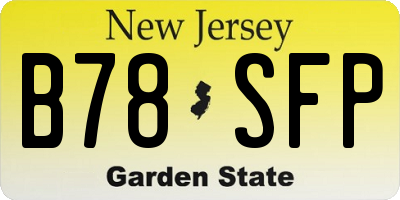 NJ license plate B78SFP