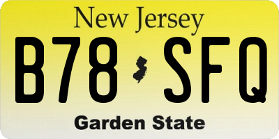 NJ license plate B78SFQ