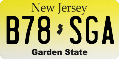 NJ license plate B78SGA