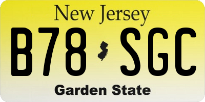 NJ license plate B78SGC